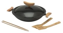 Spring Wokset ø 35 Cm Met Deksel Gietijzer Zwart