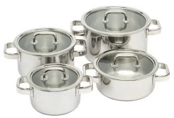 Spring Finesse Pannenset Met Glasdeksel Rvs Glans 4-delig