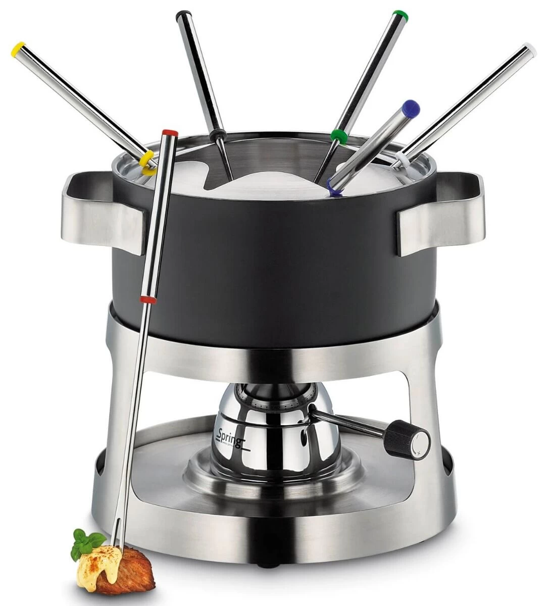 Spring Andermatt Fondueset ø 18 Cm 6-persoons Mat Zwart