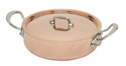Mauviel M'150S Braadpan Met Deksel ø 24 Cm Koper Rvs Greep