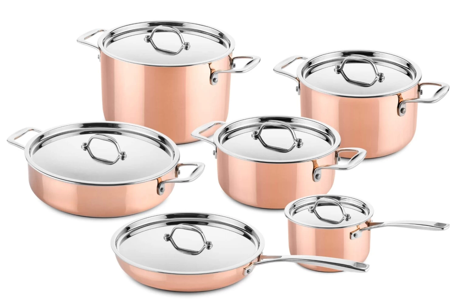 DUCQ Pannenset Voor Inductie Koper 6-delig 1 DUCQ Pannenset Voor Inductie Koper 6-delig
