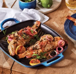 Le Creuset Rechthoekige Grill 30 Cm Gietijzer Azure -Keuken Pot Winkel azu4