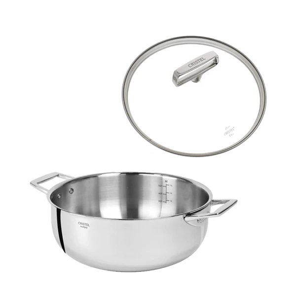 Cristel Castel'Pro Wok-braadpan ø 28 Cm Rvs 1 Cristel Castel'Pro Wok-braadpan ø 28 Cm Rvs
