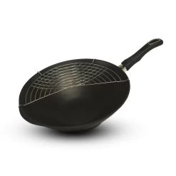 Gastrolux Expert Wok Met Half Rvs Rekje ø 36 Cm Aluminium