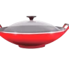 Le Creuset Wok Met Glazen Deksel 4,5 Liter ø 36 Cm Gietijzer Kersrood
