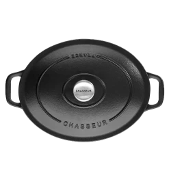 Chasseur Braadpan Ovaal 6 Liter ø 31 Cm Gietijzer Mat Zwart -Keuken Pot Winkel oval casserole black01 1